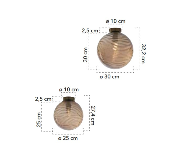 Plafoniera REIDEN CHAMPAGNE 30 / 25 cm