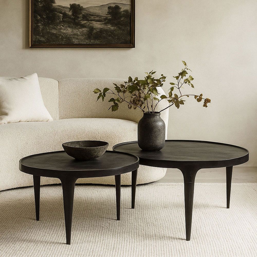 Set 2 masute de cafea BRIFORD Ø64/75 x 39/44 CM