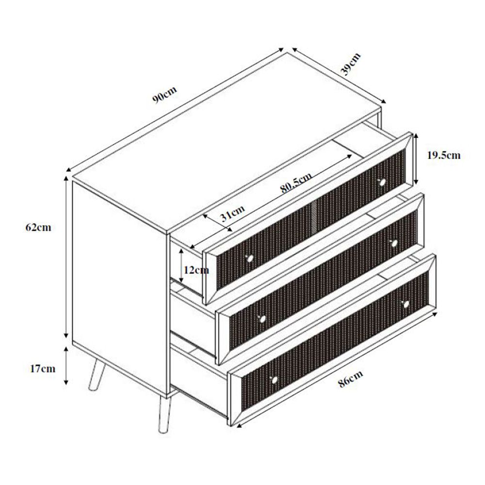 Comoda AMOS 90 x 39 x 79 CM