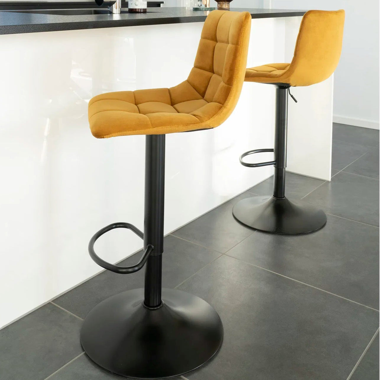 Scaun de bar ELVOREN VELVET H61/81 CM