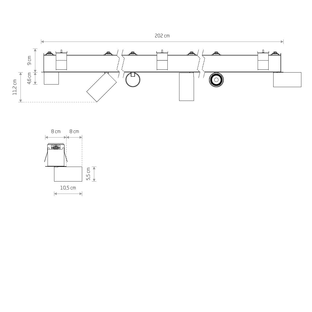 Plafoniera incastrata PRODA VI LED GU10