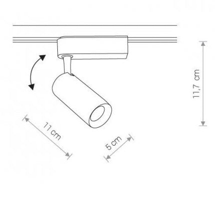 Proiector pe sina LED IRIDE 12W BLACK