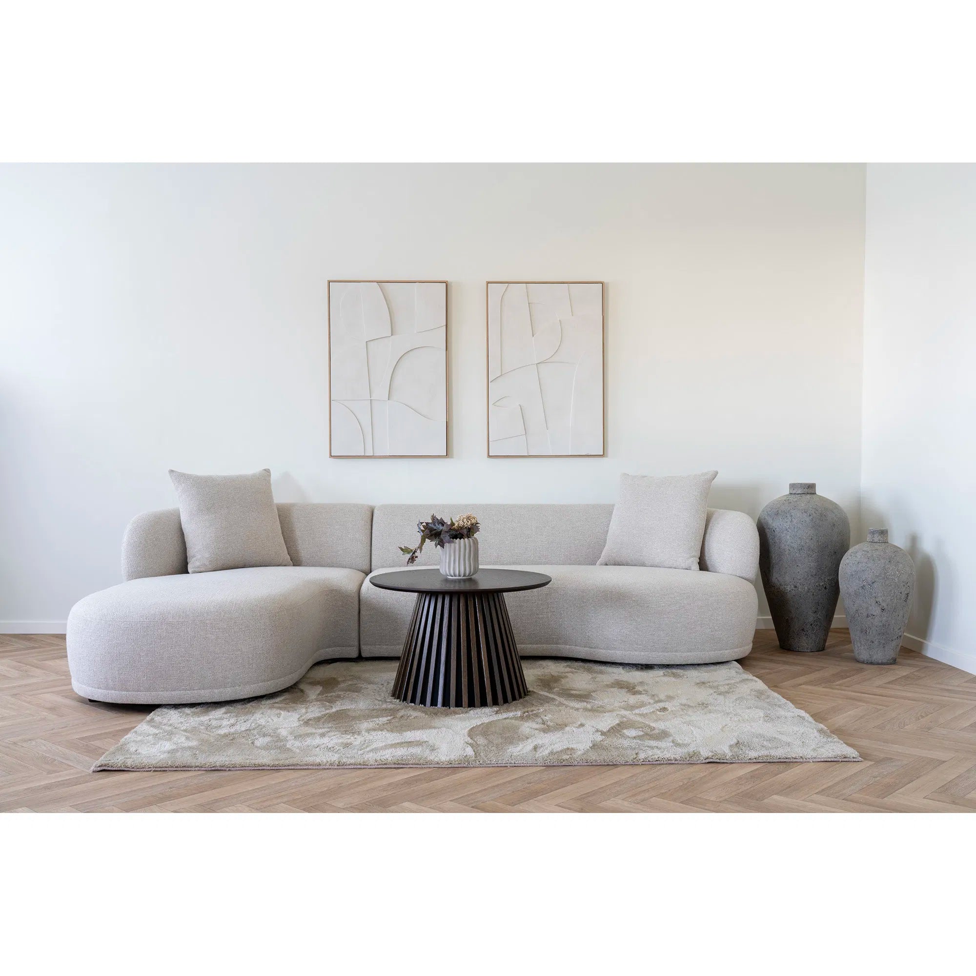 Coltar stanga STONE BEIGE 256 CM
