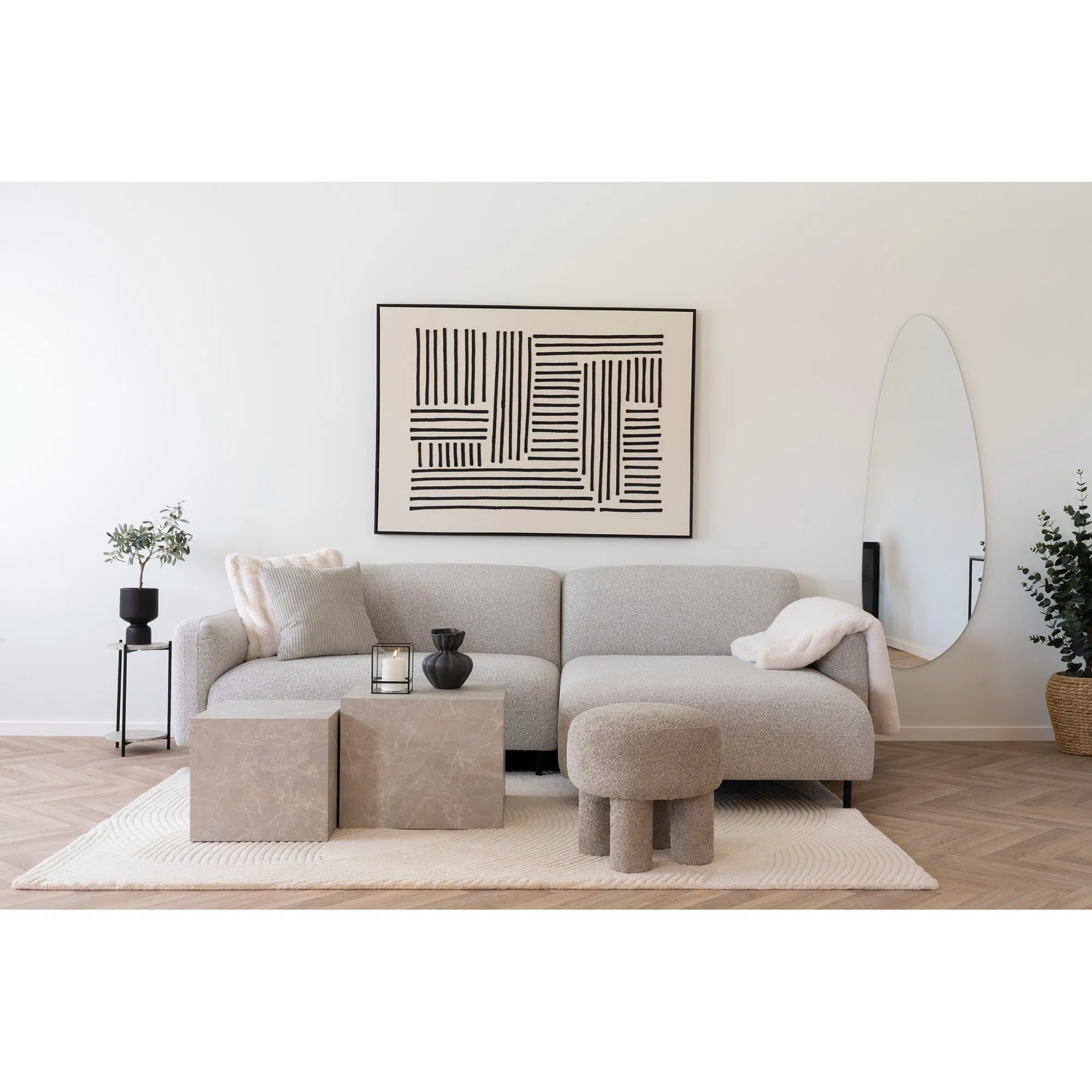 Coltar stanga/dreapta ALVADOR boucle 265 CM