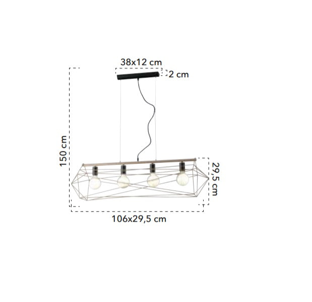 Lampă suspendată ABRAXAS 4L