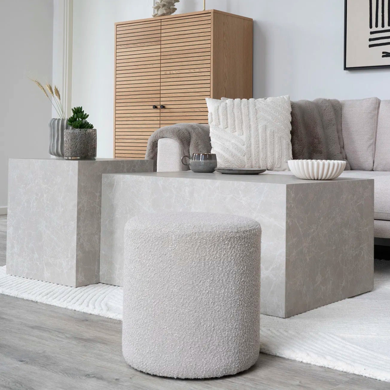 Taburet ALVON BOUCLE Ø34 CM