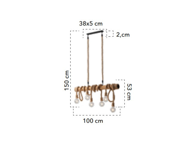 Lampă suspendată ROPE 6L