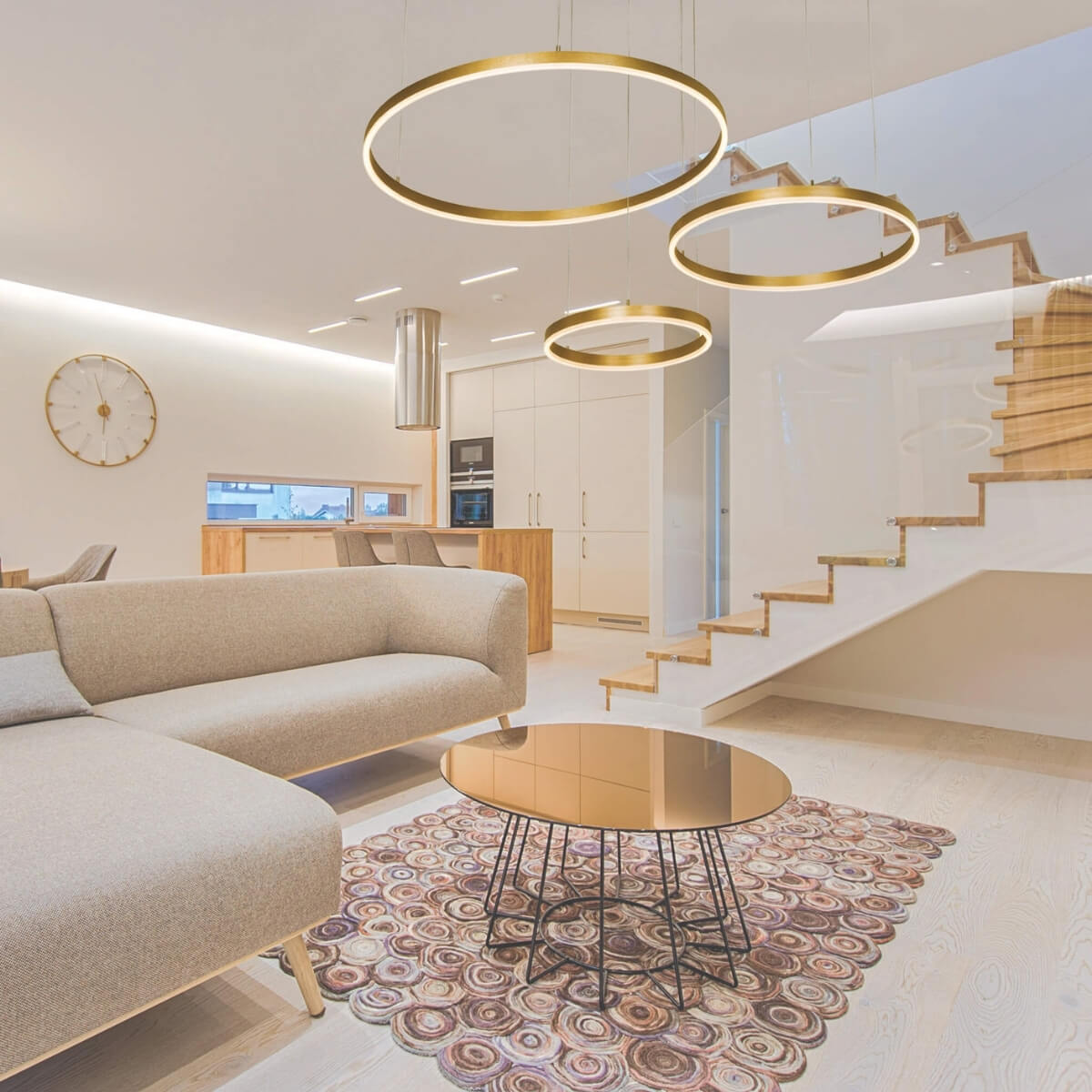 Set 3 lampi suspendate EDEN GOLD DIMMABIL