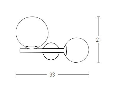 Aplica de perete NORA GOLD 2L