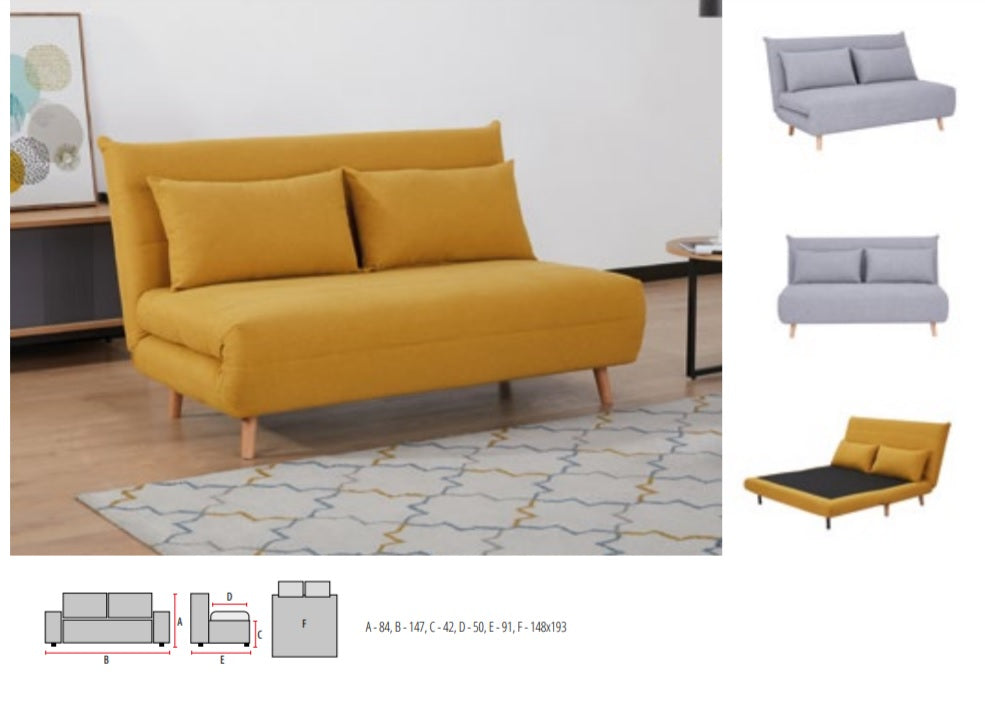 Canapea extensibila 2 locuri JEREMY 147 CM