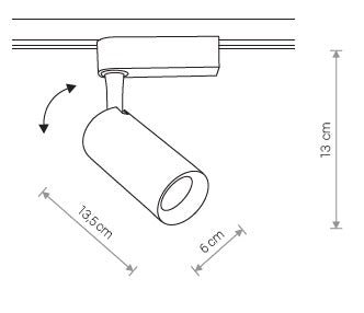 Proiector pe sina LED IRIDE 20W BLACK