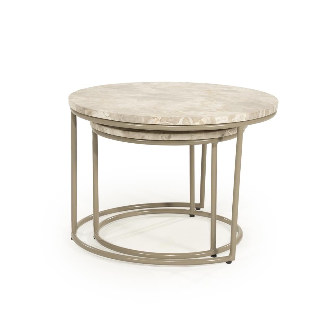 Set 2 masute de cafea ROVIGO Ø45/60 x 35/41 CM