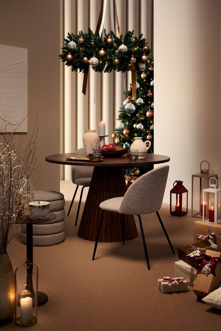 Set scaune 3+1 gratis TANIA BLACK BOUCLE IVORY