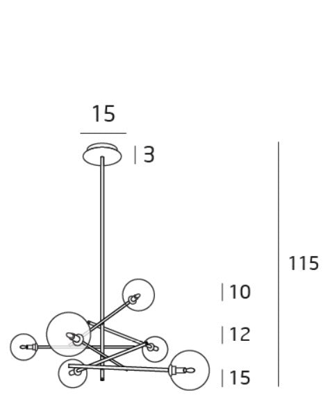 Lampă suspendată LOLY GOLD 88