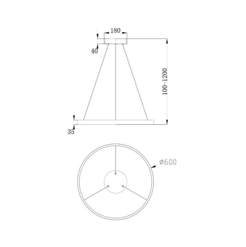 Lampă suspendată DRIM 1 BLACK