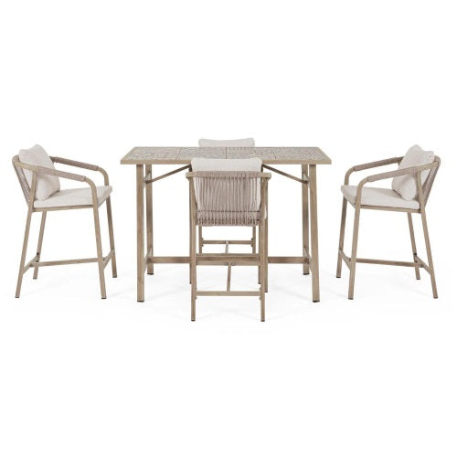 Set masa si scaune de bar KALIMERA TIMBER