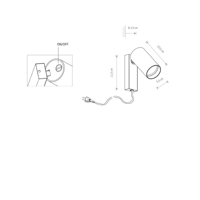 Aplica de perete cu cablu MONOS 1L