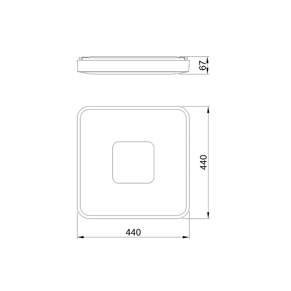 Plafoniera dimabila CCT cu telecomanda COIN SQUARE WOOD