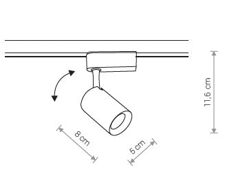 Proiector pe sina LED IRIDE 7W BLACK