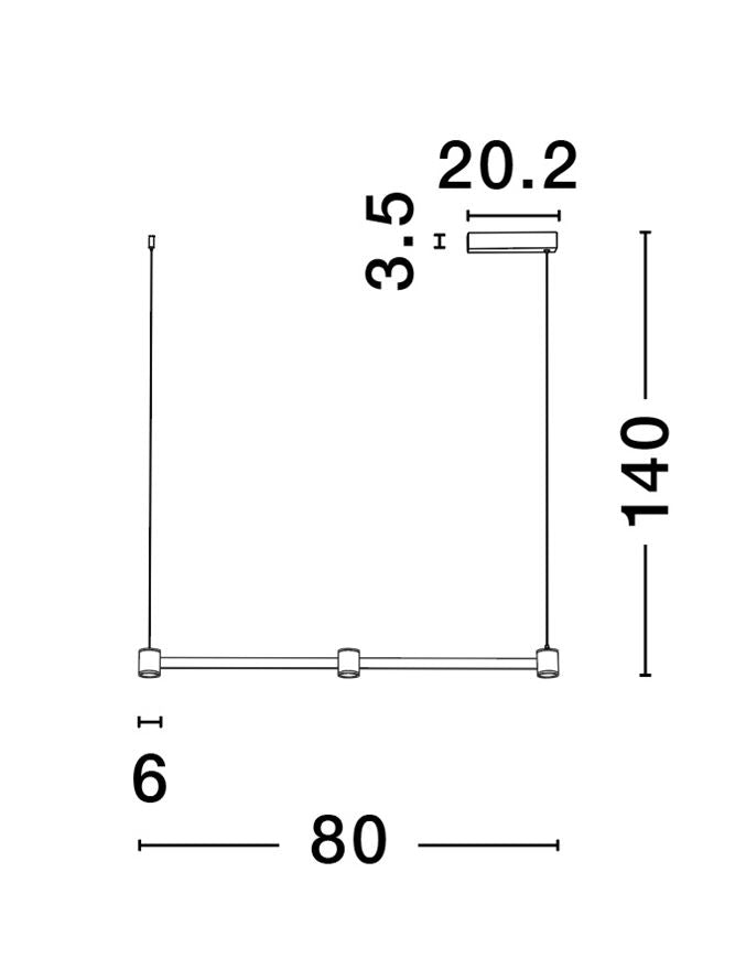 Lampa suspendata dimabila PUIZE 80CM