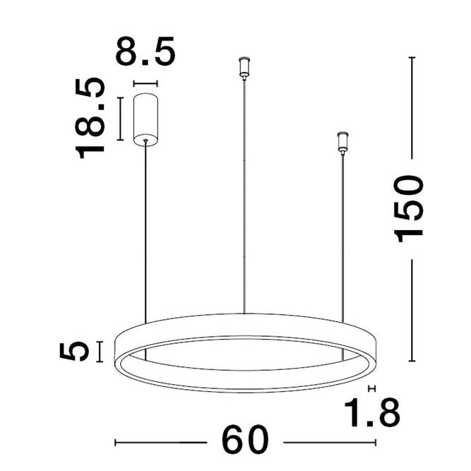 Lampa suspendata ELOWEN 60CM LED 60W 2552Lm 3000K Up & Down Light