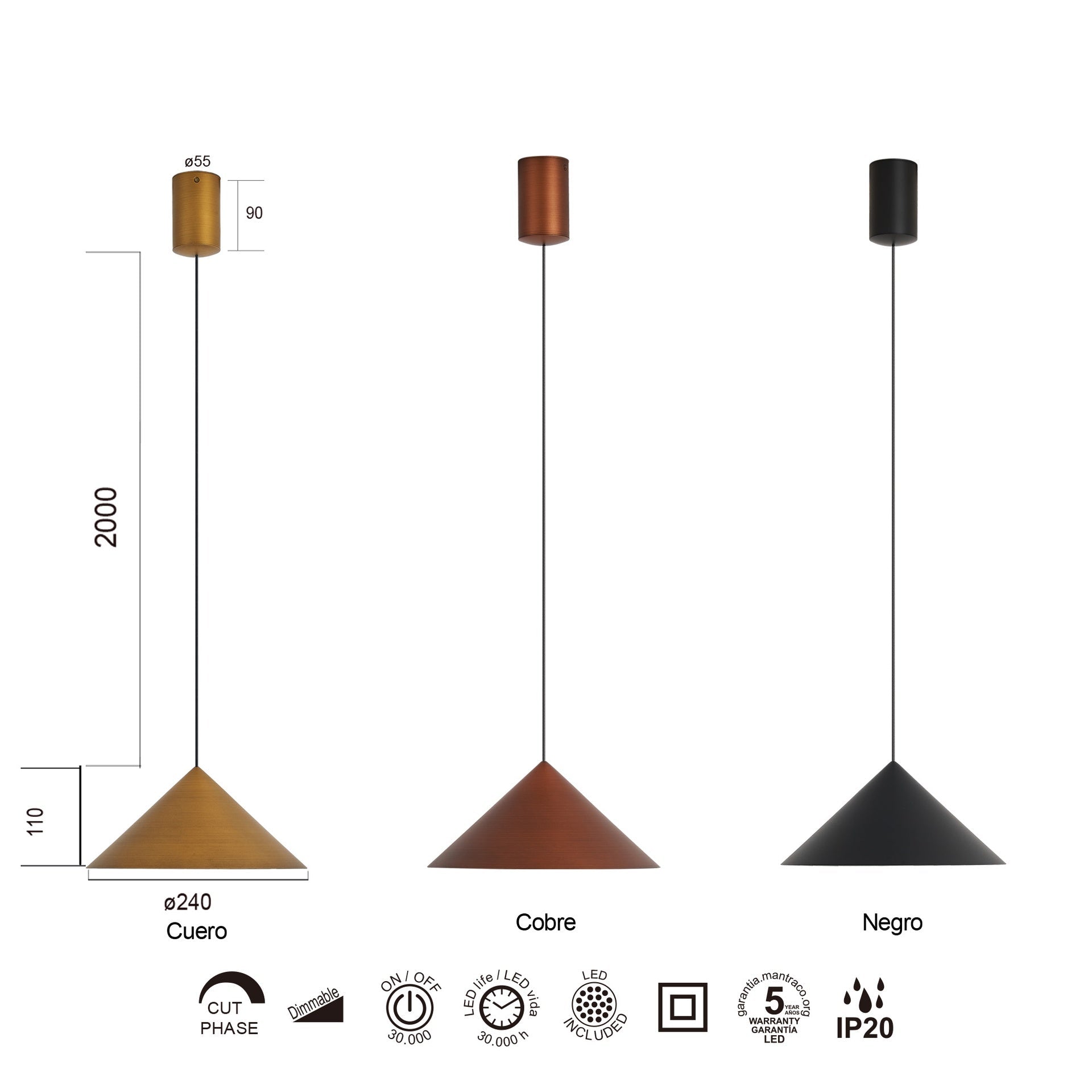 Lampa suspendata dimabila ELDAR 24 CM