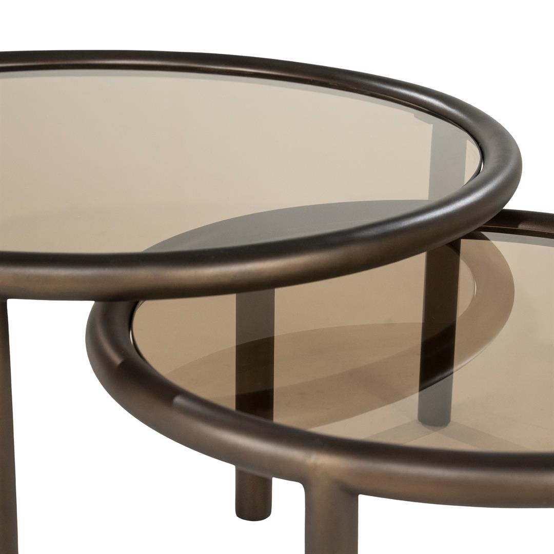 Set 2 masute de cafea SAREN Ø80/60 x 38/31 CM