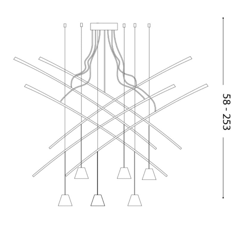 Lampă suspendată FISH 6L