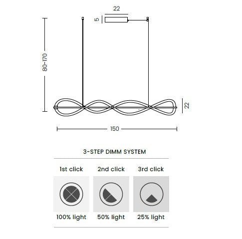 Lampa suspendata ELCOR 150CM