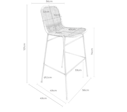Scaun de bar CAROL H74 CM