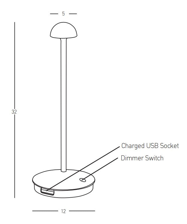 Lampa de masa portabila PALMA