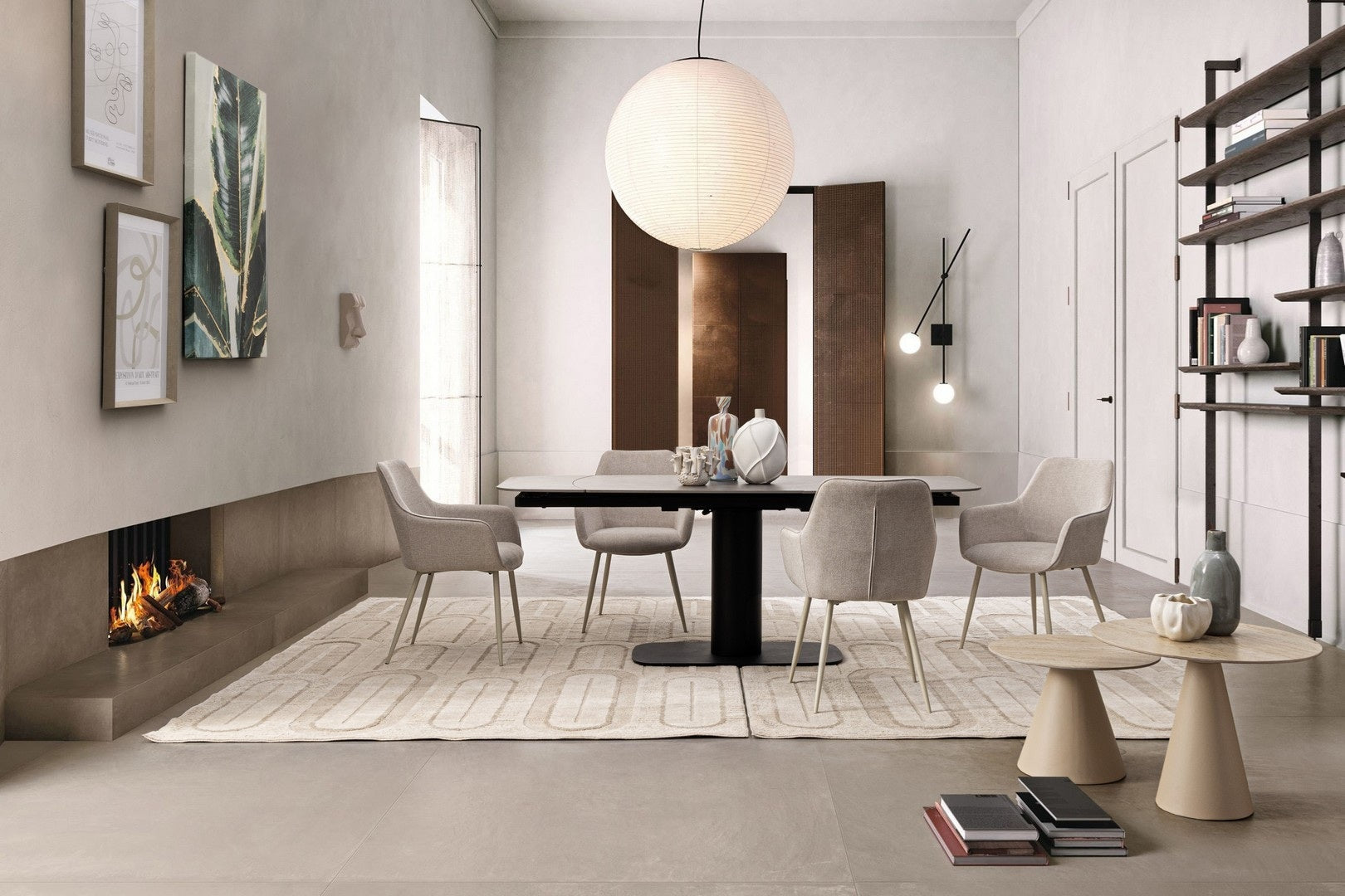 Masa extensibila GLENE BLACK/GREY 140(200) x 80 CM