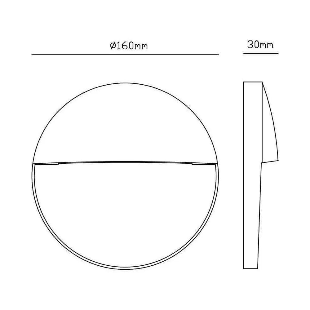 Aplica de perete DALO ROUND GREY