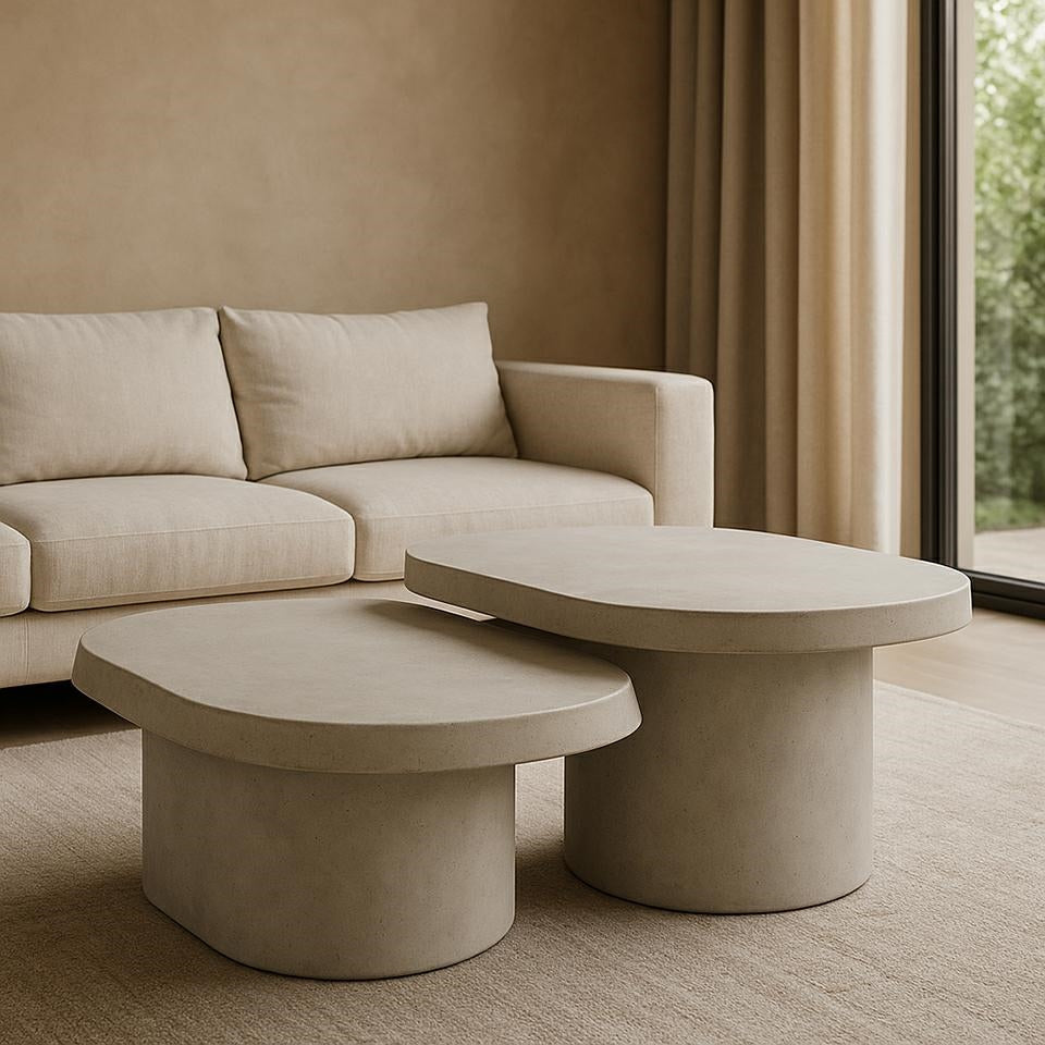 Set 2 masute de cafea MARVONA 55x70x33/58x90x37 CM