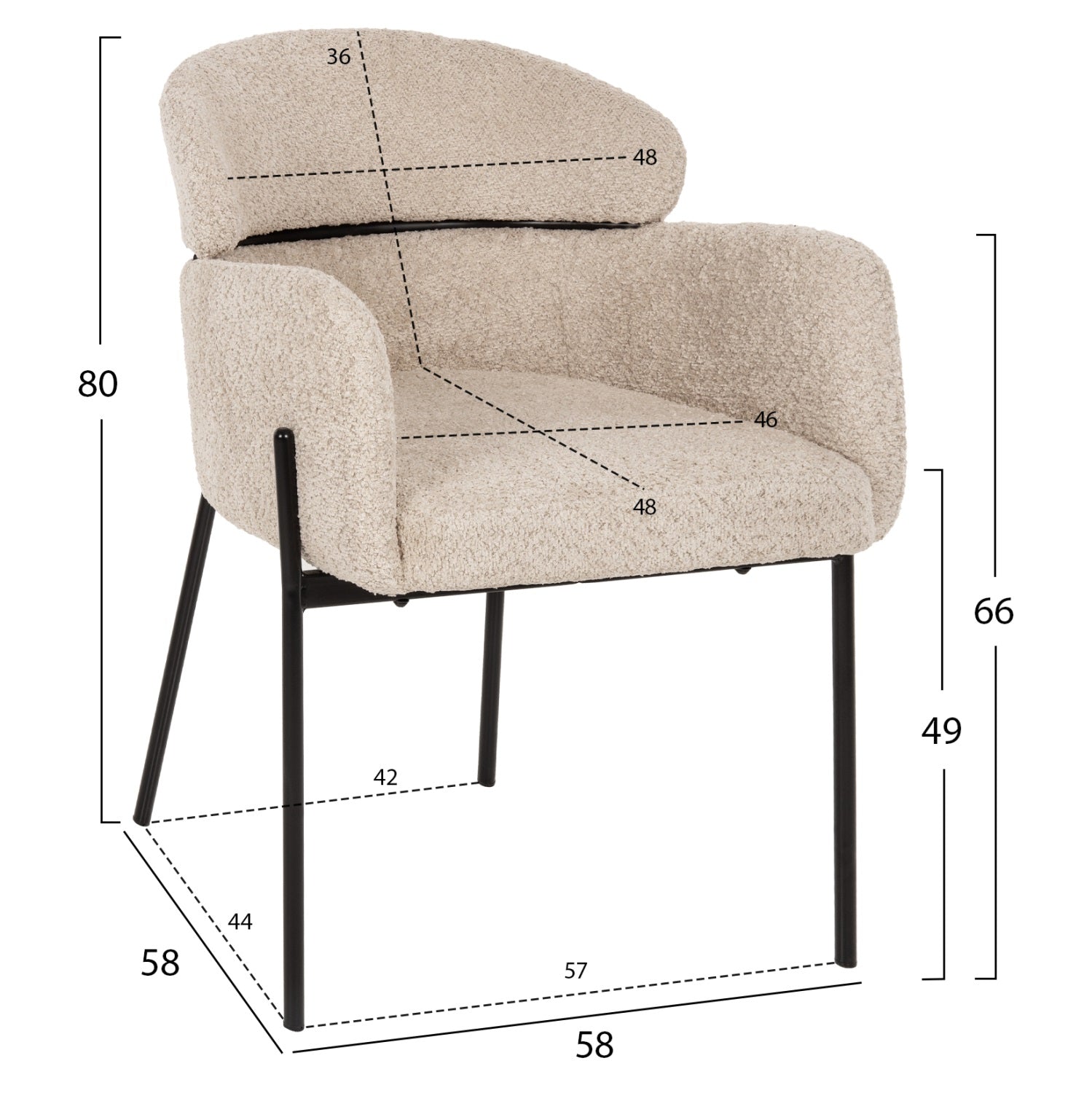 Scaun MILEO BOUCLE Beige