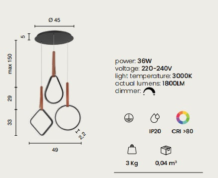 Lampa suspendata dimabila REGULAR MIX