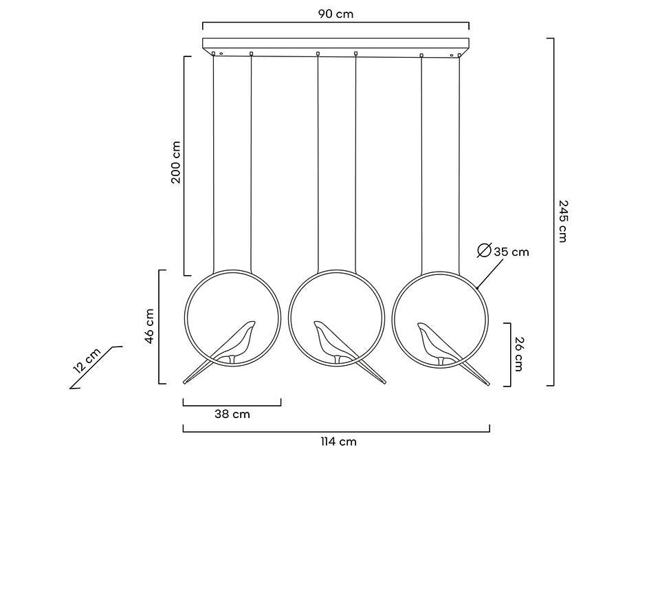 Lampa suspendata BERUDO TRIO GOLD