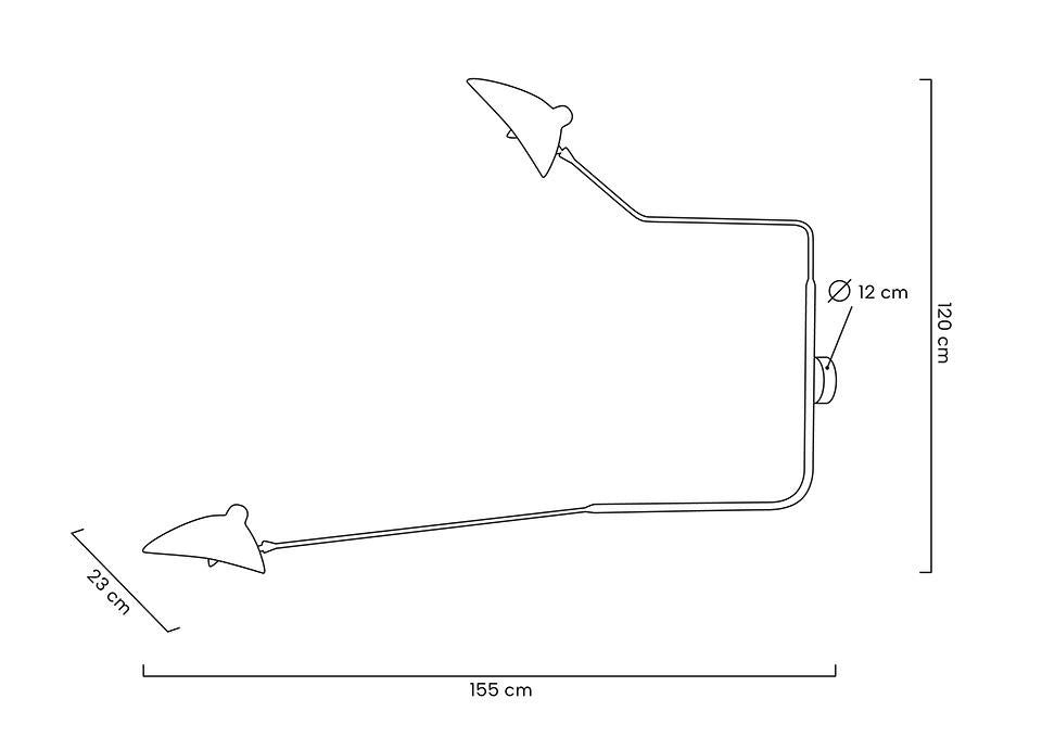 Aplica de perete RAVA BLACK