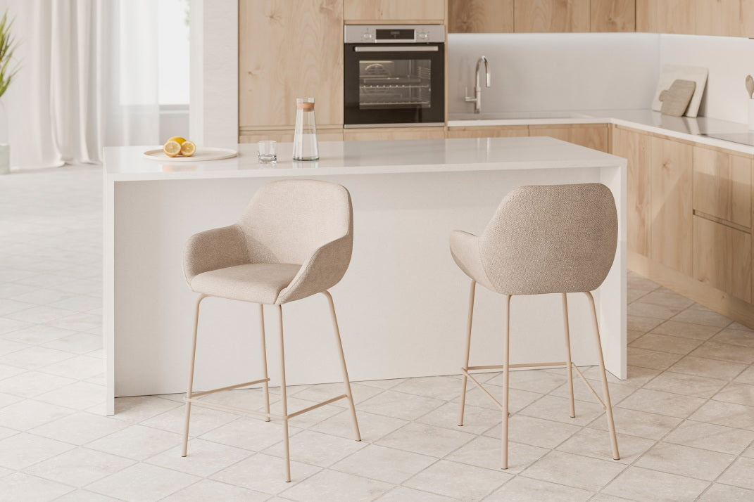 Scaun de bar SAVON BEIGE LEGS H58 CM