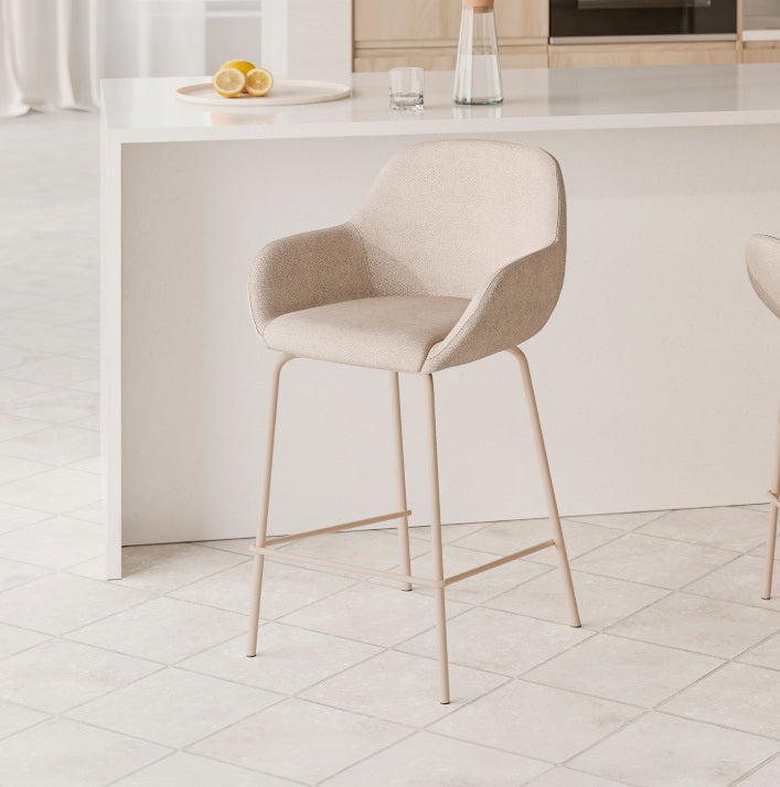 Scaun de bar SAVON BEIGE LEGS H58 CM