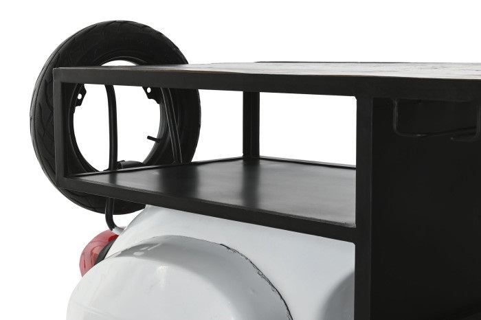 Consola/ Suport sticle vin SMINA SCOOTER WHITE 240 x 72 x 110 CM