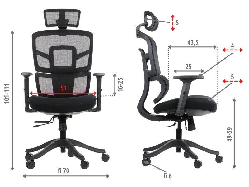Scaun de birou TREX BLACK