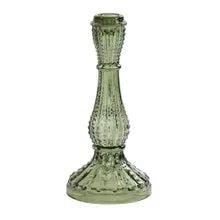 Suport lumanare 10x21,5 cm AGUALE glass olive green - P