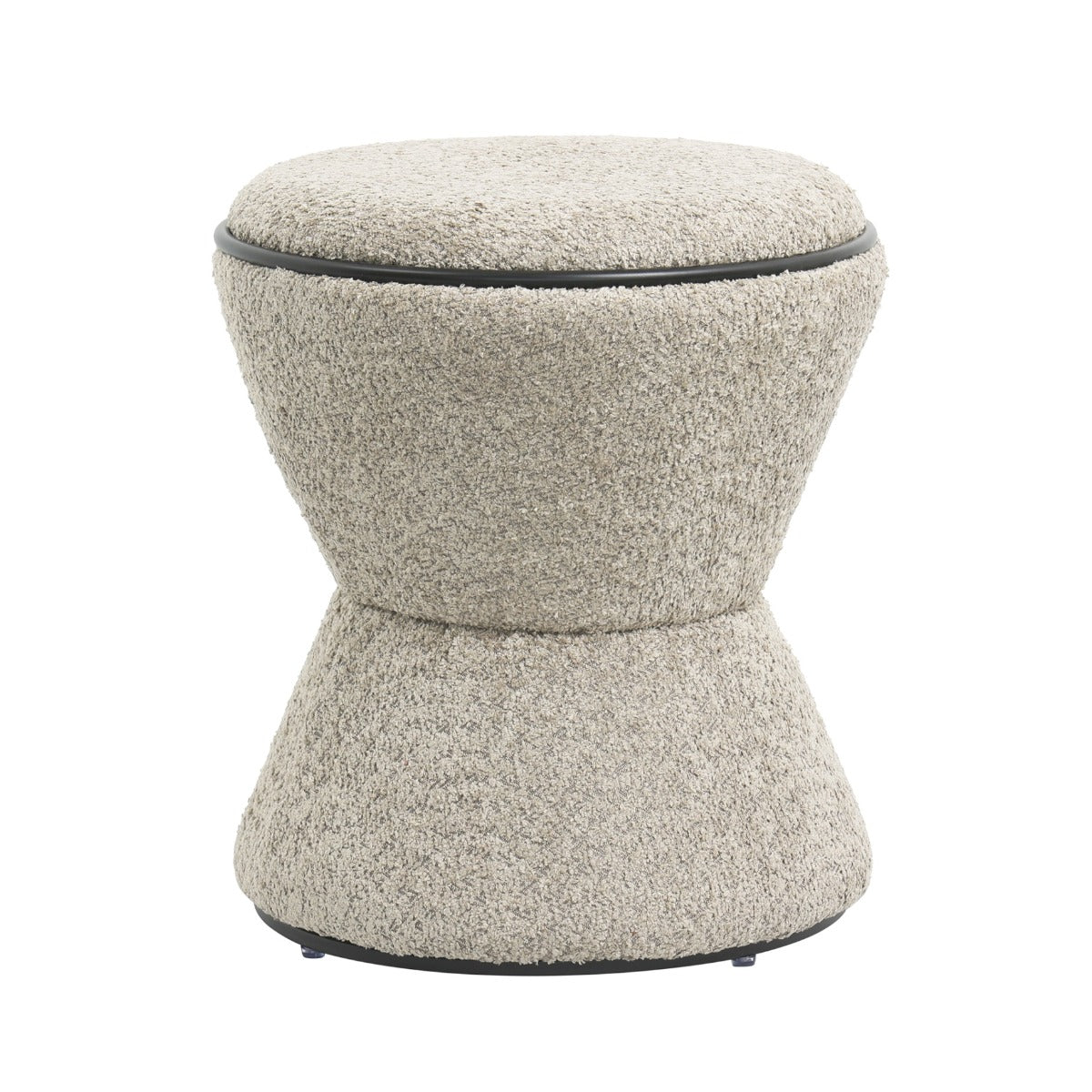 Taburet AGLAVO BOUCLE BLACK ROUND Ø38 CM