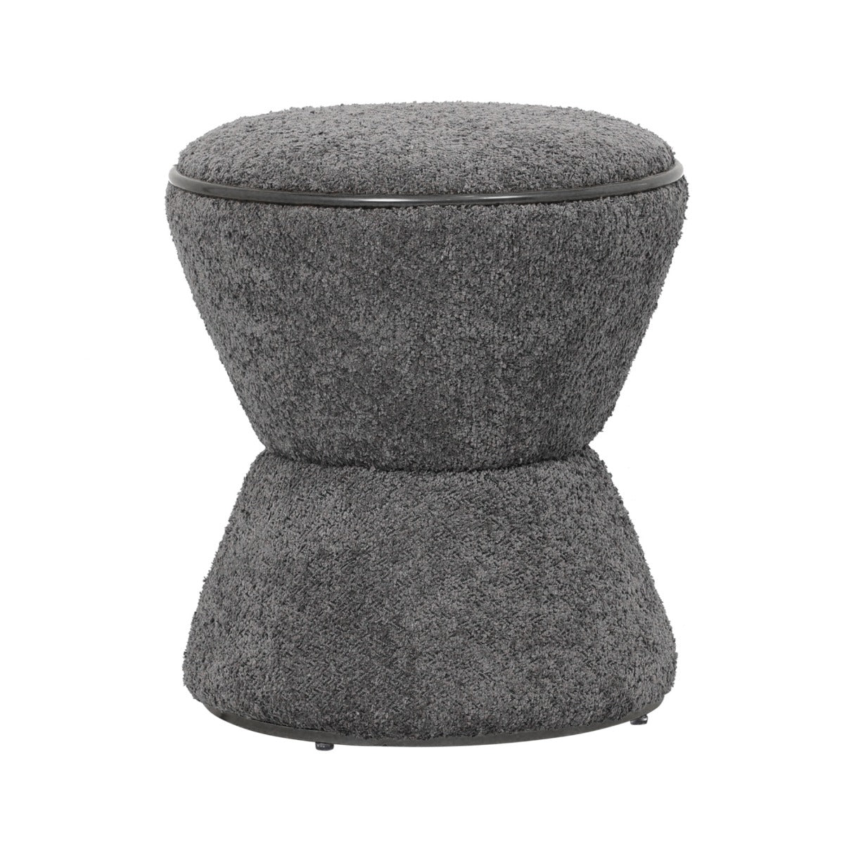 Taburet AGLAVO BOUCLE BLACK ROUND Ø38 CM