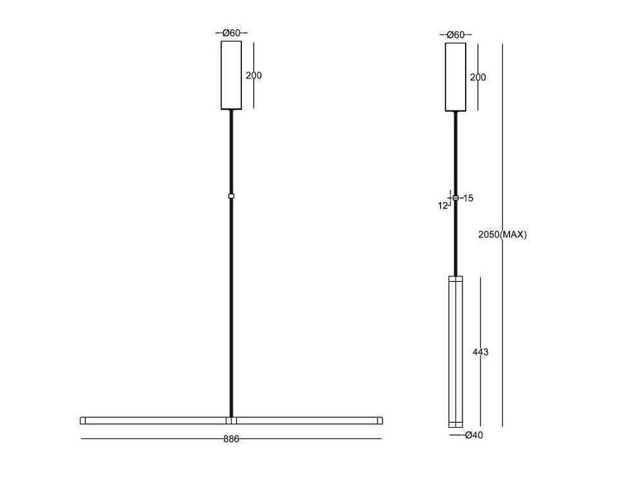 Lampa suspendata ALANIS 44/88CM