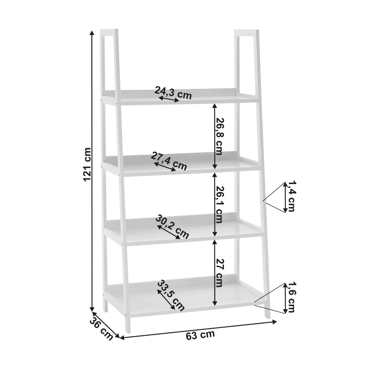 Etajera ALDEA R4 63 x 36 x 121 CM