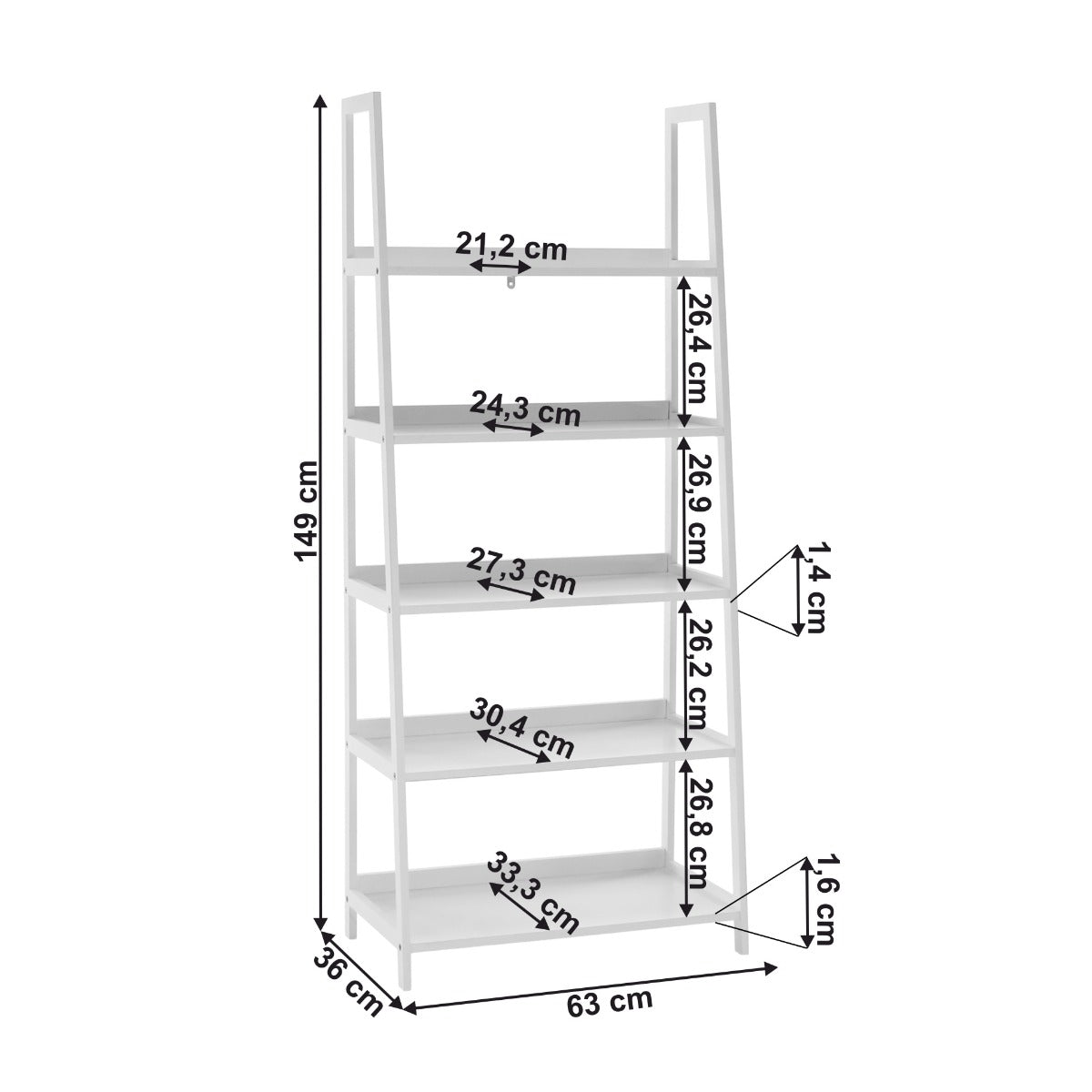 Etajera ALDEA R5 63 x 36 x 149 CM