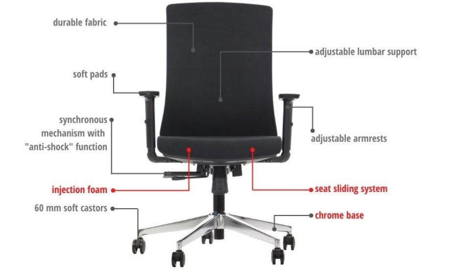 Scaun de birou ALICANTO CHROME