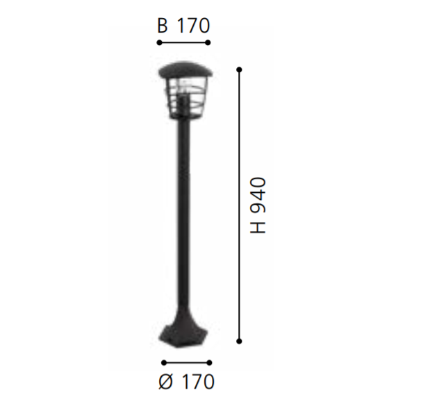 Lampa stativa de exterior ALORIA 1 BLACK